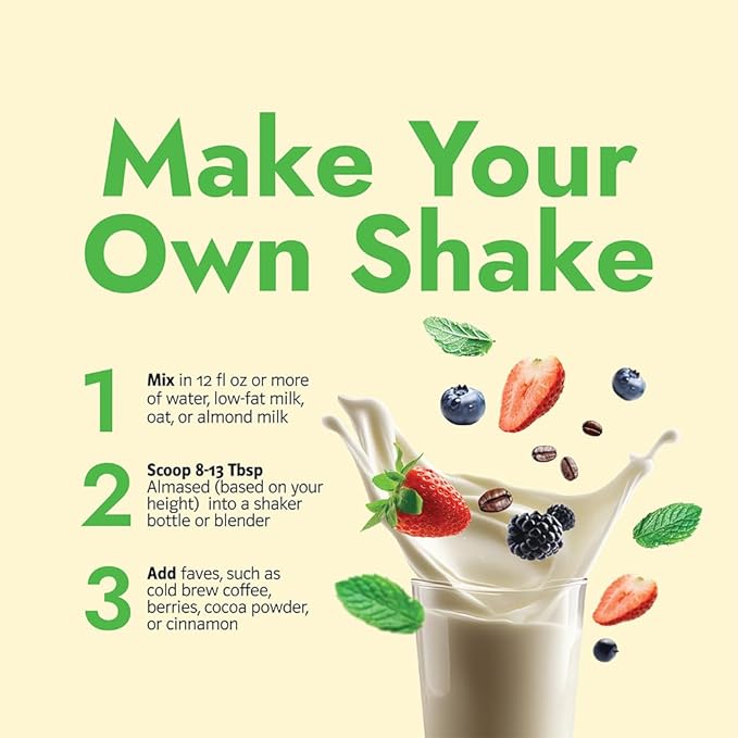 Almased Meal Replacement Shake Protein Powder for Weight Loss, Natural GLP-1 Support, Gluten-free, High Protein (Original Flavor)