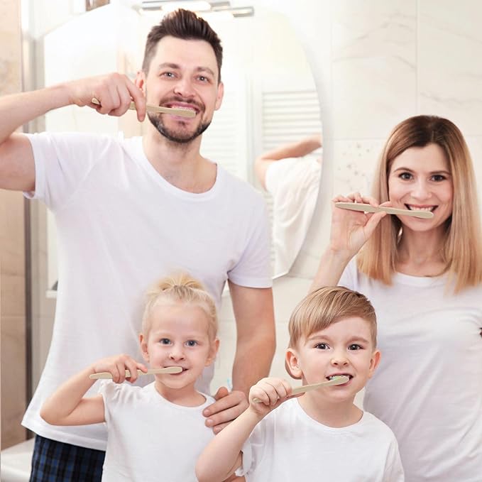 Sieral 240 Pcs Bamboo Toothbrushes Bulk, Soft Bristle Toothbrush for Adults, Natural Wooden Toothbrushes, Vegan Organic Bamboo Travel Tooth Brush, Individually Wrapped, 7 Inch 12 Color