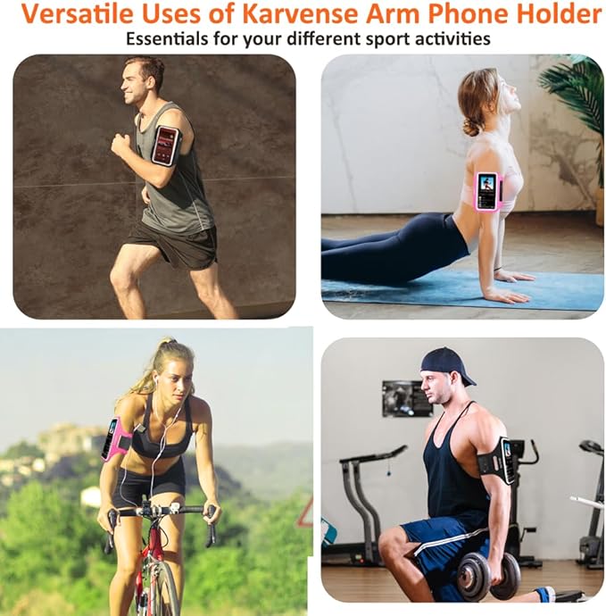 Arm Band for Phone for Running, Phone Holder for Running for iPhone & Samsung Galaxy, Cell Phone Armband Holder for Walking, Gym, Workout, w/Adjustable Strap & Zipper Pocket (Pink-S)