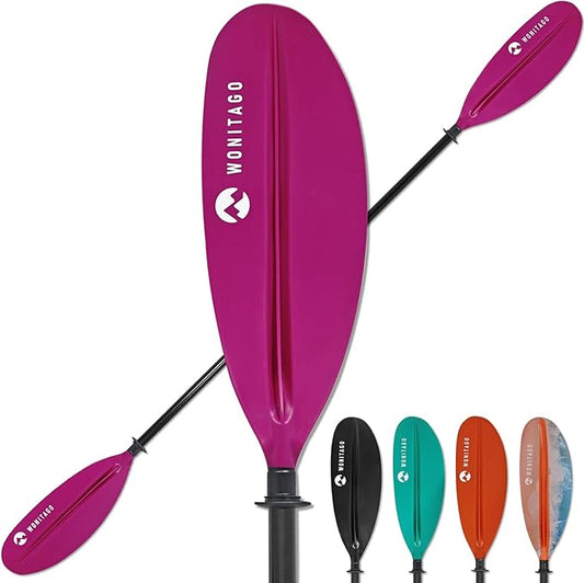 Kayak Paddles with Fiberglass Shaft and Reinforced PP Blade, Floating Adjustable Kayaking Oars, 3 Piece, 220-240 cm/86-94 Inches, 240-260 cm/94-102 Inches
