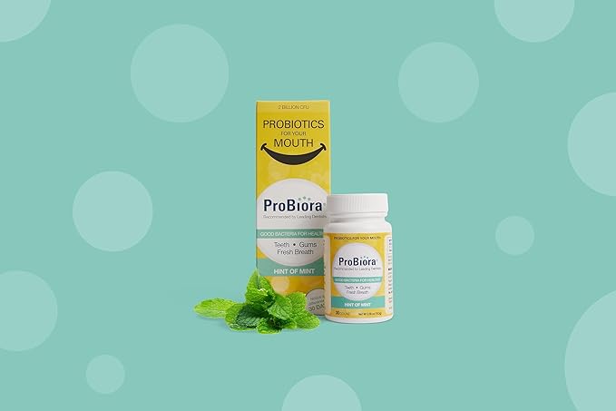 ProBiora Oral-Care Chewable Probiotic Tablets | Probiotic Supplement for Women & Men | Healthier Teeth & Gums | Fresher Breath | Whiter Teeth | 60 Count | Mint