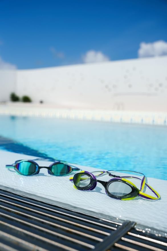 ARENA Unisex Python Racing Swim Goggles for Men and Women Anti-Fog No Leak Max Comfort Dual Strap, Mirror/Non-Mirror Lens