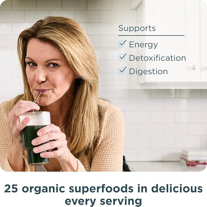 Ancient Nutrition SuperGreens Powder with Probiotics, Organic Mango Flavor Greens, Made from Real Fruits, Vegetables and Herbs, Digestive and Energy Support, 25 Servings, 6.8oz