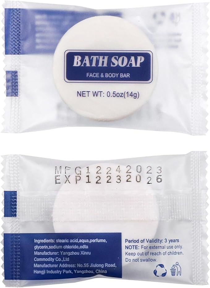 100 Set Disposable Toothbrushes with Toothpaste and Soap Individually Wrapped, 100 pcs Toothbrushes 5 Colors with 100 pcs Bar Soap(0.5 oz)