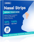30Pcs Nasal Strips Anti Snoring, Extra Strength Nose Strips Breathing, Nose Tape for Sports and Sleep, Anti Snoring Strips Help Stop Snoring and Nasal Congestion Relief
