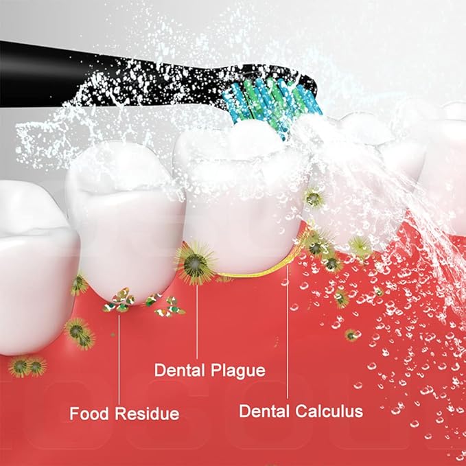 10 Pcs Electric Toothbrush Replacement Heads Compatible with Sonic-FX and Fit SnapWhite for Adults and Kids, Soft Charcoal/Nylon Bristles(5 Black+5 White)