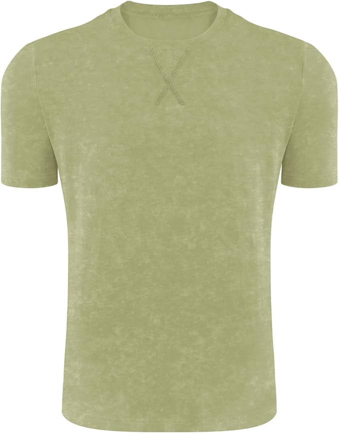 LOGEEYAR Men's Athletic Washed T-Shirts Basic Crew Neck Tees Tops Causal Distressed Cotton T Shirts for Men