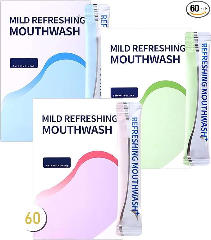 60PCS Travel Size Mouthwash,Portable Mini Mouthwash,Long-Lasting Freshness Travel Mouth Wash for Oral Care A47