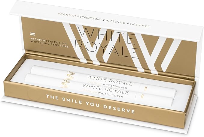 White Royale Premium Teeth Whitening Gel Pens with 9% Hydrogen Peroxide Superior Formula, Two 2ml Pens