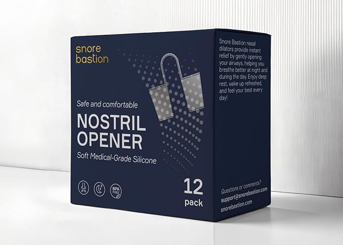 Nasal Dilators for Sleeping - 12 Nasal Cones for Breathing - Nostril Opener and Soft Silicone Nose Vents for Quiet Nights and Restful Sleep - Sinus Cones