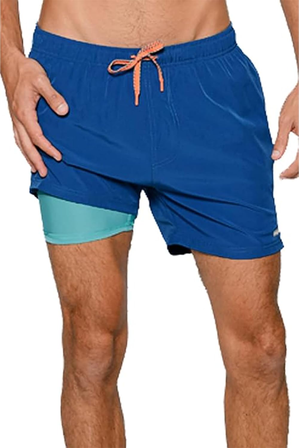 INGEAR Men's Athletic Stretch Workout Shorts Gym Quick Dry Running Trunks Boxer Lining