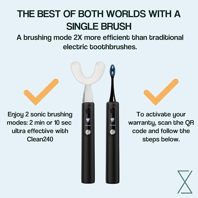 Y-Brush New Ultra 2025 - Sonic Toothbrush 6 Brushing Modes - 6-Month Battery with USB-C, Advanced Plaque Removal, Whitening Technology, Clinically Proven - Adult