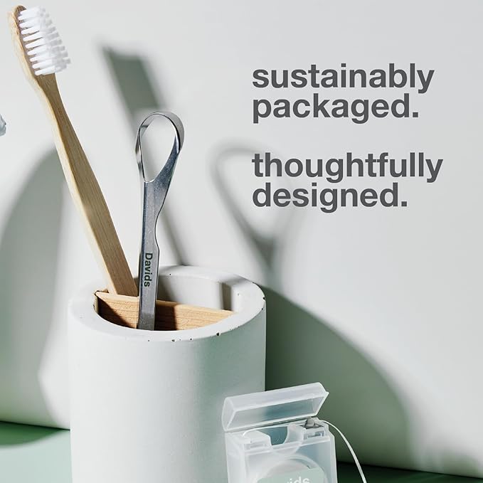 Davids Tongue Scraper for Adults and Kids, 100% Medical Grade Professional Stainless Steel Tongue Scraper, Made in USA