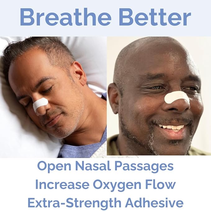 Nasal Strips – Extra Strength, White – Nasal Strips for Snoring. Get Better Sleep, and Breathe Easier. Nose Strips Snoring Solution for Better Breathing & Relieve Congestion - 30 Ct.