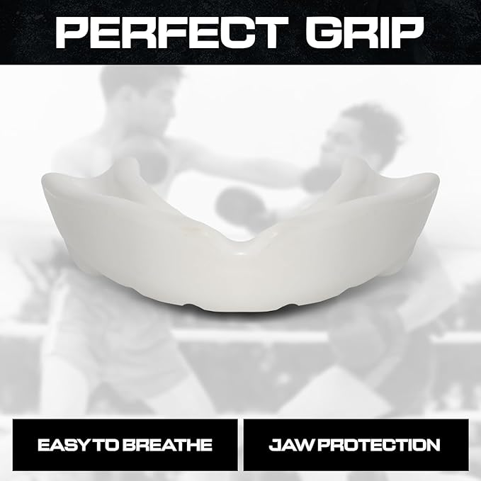 Sports Mouth Guard for Kids,Youth,Boys,Girls,Child Teen Mouthguard with Case (BPA Free) for Boxing, Martial Arts,MMA Karate,Lacrosse,Football,Soccer and All Contact Sports (White)