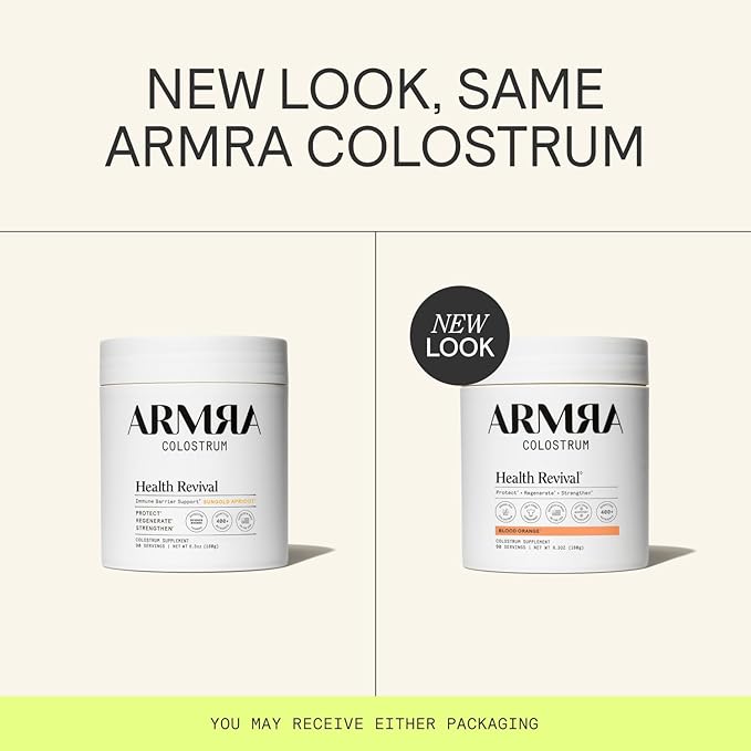ARMRA Colostrum™ Powder | Blood Orange | Gut Health & Bloating | Skin & Hair | Immunity | Keto, Gluten & Fat-Free | 90 Servings