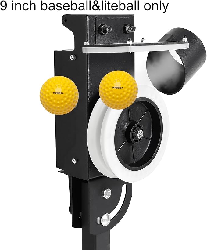 Lite 9” Baseball Pitching Machine - Adjustable Speed & Angle,45MPH Lightweight & Portable, Perfect for Hitting and Fielding Training