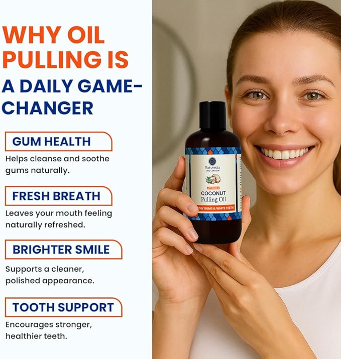 Coconut Oil Pulling Mouthwash – 3 Pack, 8 oz Each, Cocomint Flavor, Organic Ayurvedic Oral Rinse, Natural Mouthwash for Teeth and Gums, Coconut Pulling Oil for Daily Oil Pulling