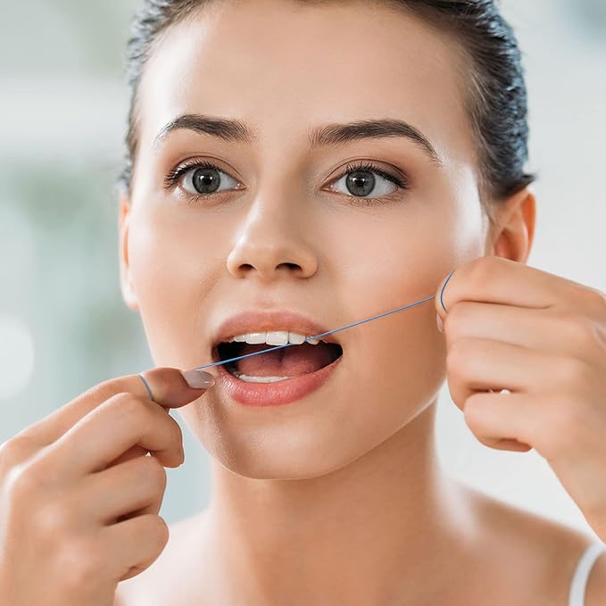 Vesici 600 Pcs Dental Floss Threader for Bridges, Braces, and Implants Dental Threader, Multifunctional Nylon Loop Design for Your Teeth, Pack of 12(Blue)