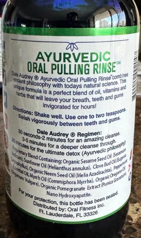 Ayurvedic Organic Mint Sesame Oil Pulling & Remineralizing Tooth Powder | Mint Flavored Organic Oral Rinse Mouthwash | Tooth Powder for Instant Teeth Whitening, Free Bundle Pack-8 FL Oz (Bottle)