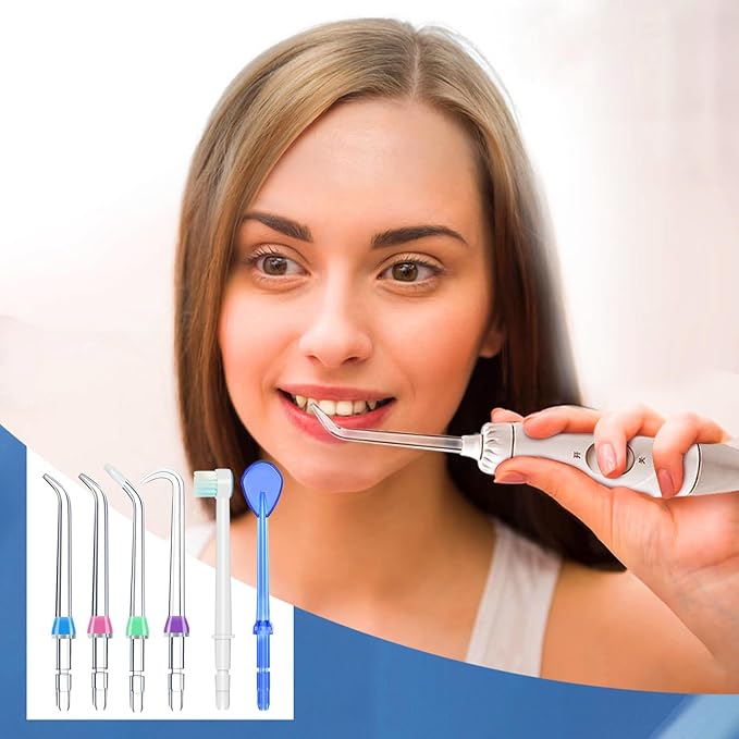 Replacement Heads for Waterpik, Water Flosser Replacement Heads Parts for Waterpik Oral Irrigator, 6 Tips Different & Storage Case Bundle