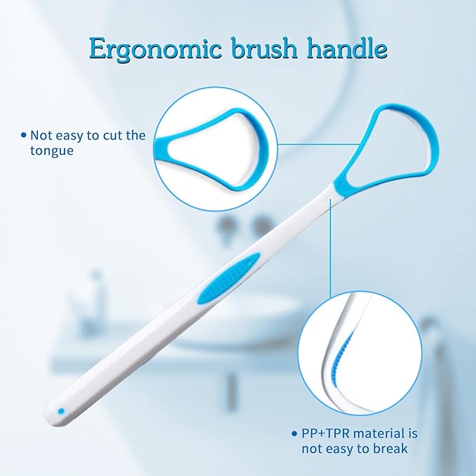 5 Pieces Tongue Scraper Cleaner for Adult & Kids, Colorful Plastic Tongue Brush Oral Care Scrapers Kits for Fresh Breath Mouth Health Cleaning Accessory