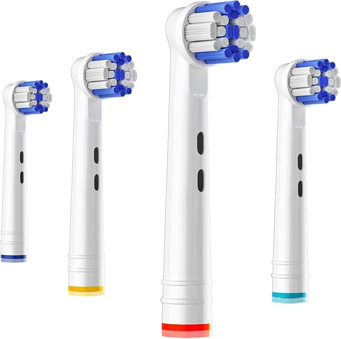 Replacement Brush Heads Fit for Oral B Braun Electric Toothbrushes, 4 Count, Replace for Precision Clean, Round Head for Type 3756 3757 3765 DB4010 etc