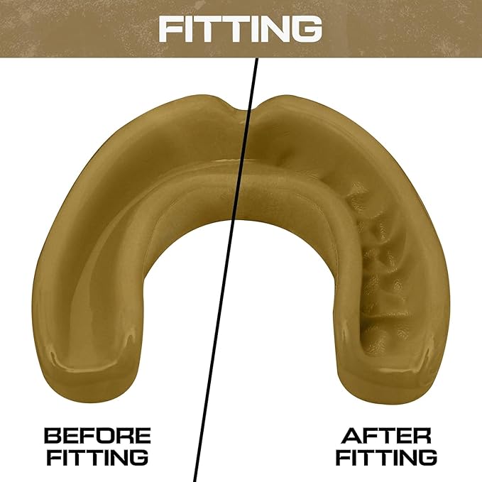 Sports Mouth Guard for Kids,Youth,Boys,Girls,Child Teen Mouthguard with Case (BPA Free) for Boxing, Martial Arts,MMA Karate,Lacrosse,Football,Soccer and All Contact Sports (Golden)