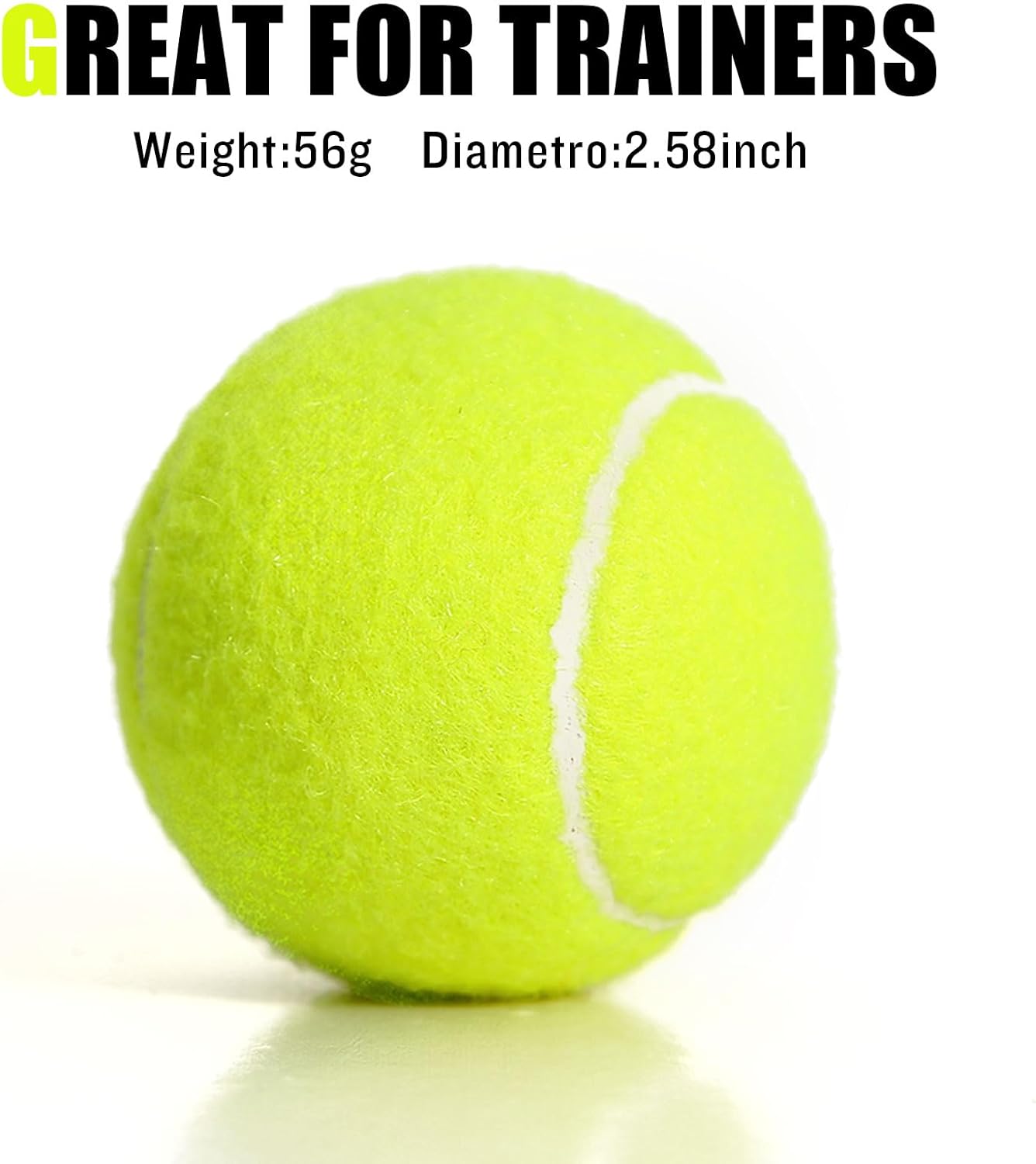 60 Pack Tennis Balls, Training Tennis Balls, Pet Dog Playing Balls, Practice Tennis Balls with Mesh Bag for Transport and Beginner Training