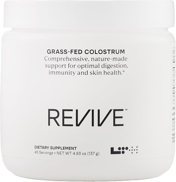 LTH Revive Grass-Fed Colostrum Powder - Trusted by Life Time Fitness Members - Supports Digestion, Skin & Immune Health - Sourced from First-Milking Colostrum - 45 Servings