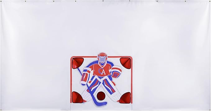 MABOZOO Hockey Shooting Tarp, 16ft x 8 ft Hockey Training Equipment for Shooting Foldable Target Practice Protect Wall or Garage Door