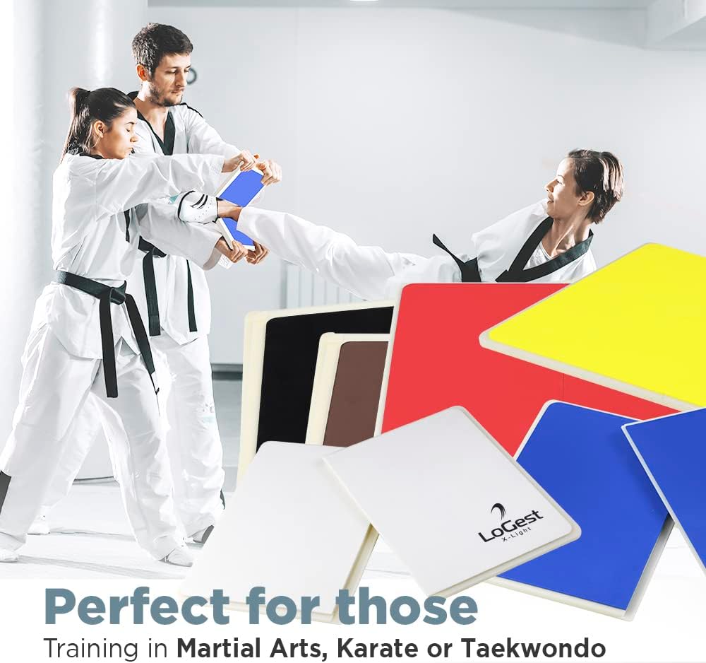 Logest Rebreakable Boards Martial Arts - Taekwondo Karate MMA Boards - Reusable Plastic Training Breaking Boards for Kids & Adults Available in 6 Levels of Difficulty Taekwondo Boards for Breaking
