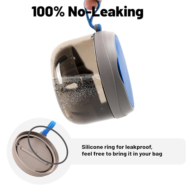 Denture Case, Leak Proof Denture Bath Cup for Travel, Grey Denture Container Cups for Soaking Full & Partial Dentures, Retainers, Mouth Guard with Denture Cleaner Brush, Aligner Removal Tool