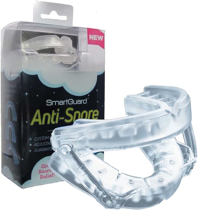 SmartGuard Anti Snore Device. New Customizable Snore Reducing Mouthpiece – Reduce Snoring Aid for Men and Women – Most Comfortable and Adjustable Oral Appliance - Holds Jaw Forward to Open Airway