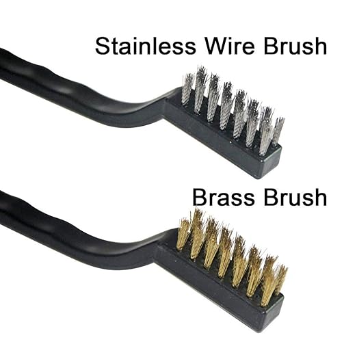 12PCS Mini Wire Brushes, Stainless Steel & Brass Brush Set, Curved Handle Scratch Brush for Automotive, Cleaning Welding Slag and Rust