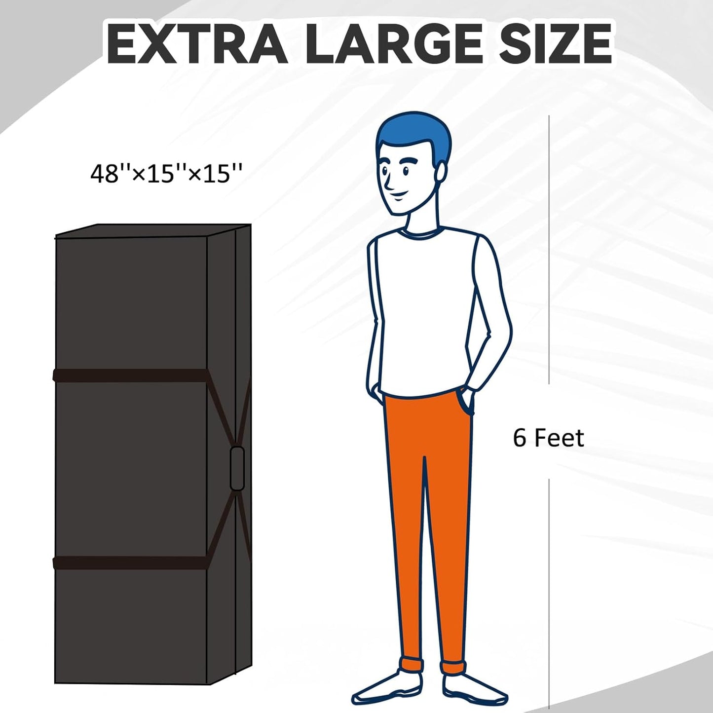 48 x 15 x 15 Inch, 176 L Extra Large Duffle Bag Camping Tent Storage Duffle Sports Equipment Bag Heavy Duty and Waterproof for Travel Camping Tent Pole Hammock Tripod Fishing Luggage Moving