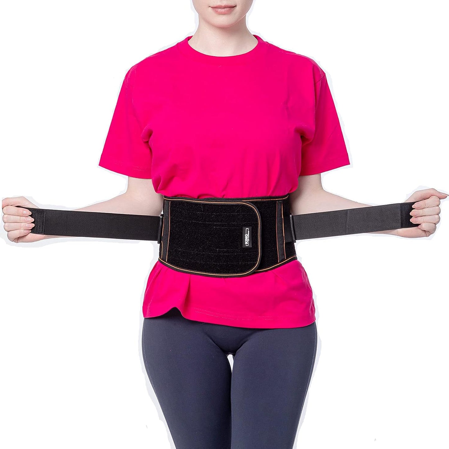 King of Kings Lower Back Brace Pain Relief with Pulley System - Lumbar Support Belt for Women and Men - Adjustable Waist Straps for Sciatica, Spinal Stenosis, Scoliosis or Herniated Disc - Small