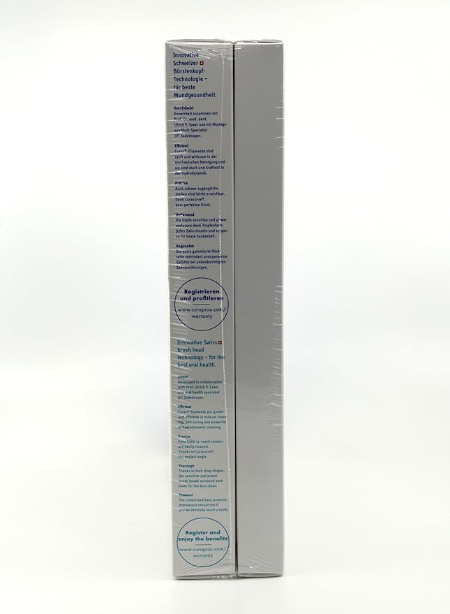 Curaprox Hydrosonic Pro Sonic Toothbrush – for Sensitive Teeth, Implants and Braces | Professional Cleaning at Home | Set with Three Brush Heads