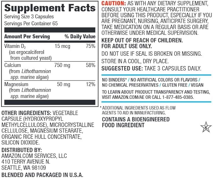 Amazon Elements Calcium Complex, 195 Capsules