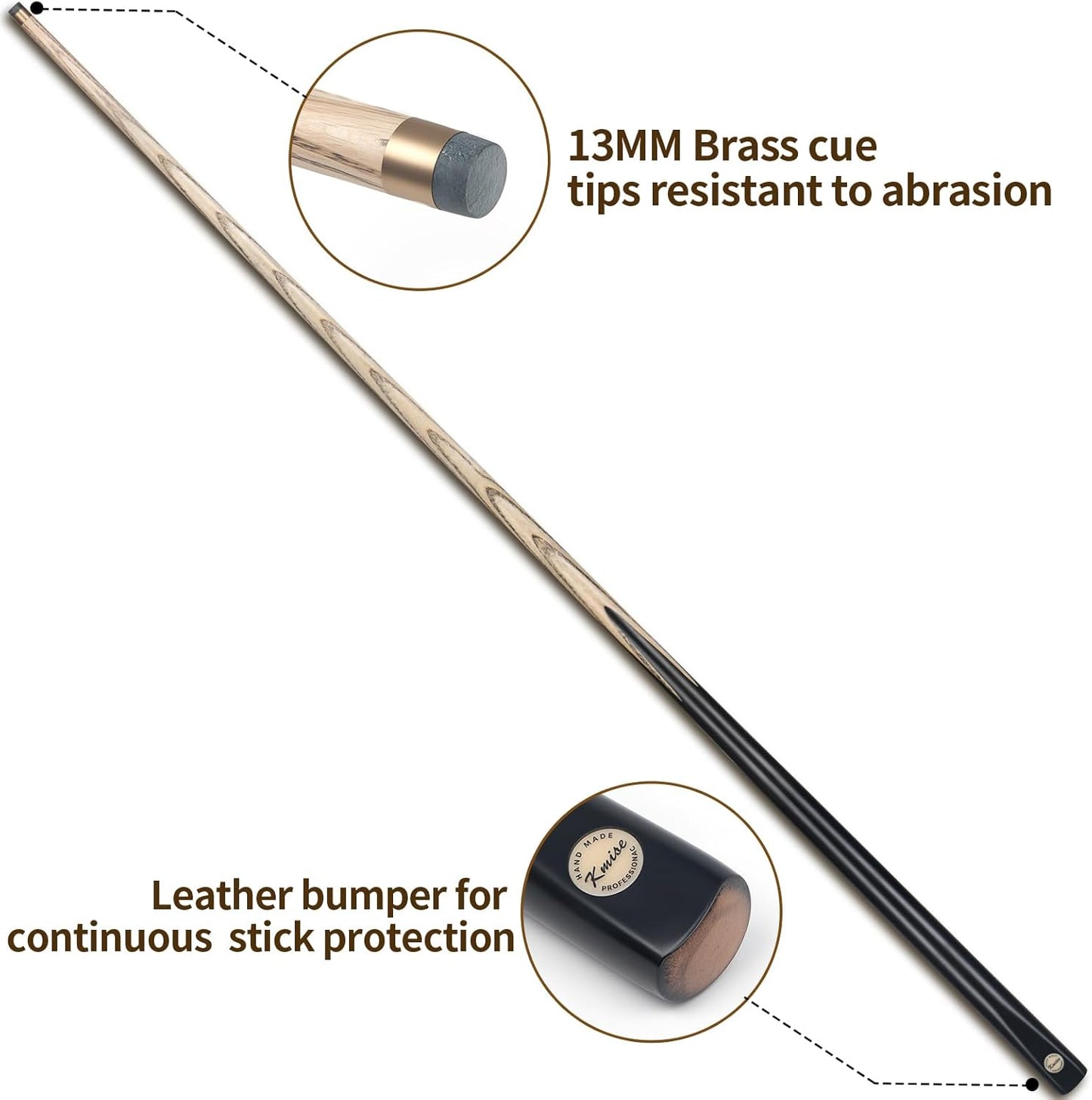 Kmise Pool Cue Sticks, 41"/57“/58" Hardwood Pool Cue Set of 4/6/8, 13OZ/20OZ with 13/10 MM Brass Tips, Table Billiard Cue Stick for Bar, Home, Billiard Room