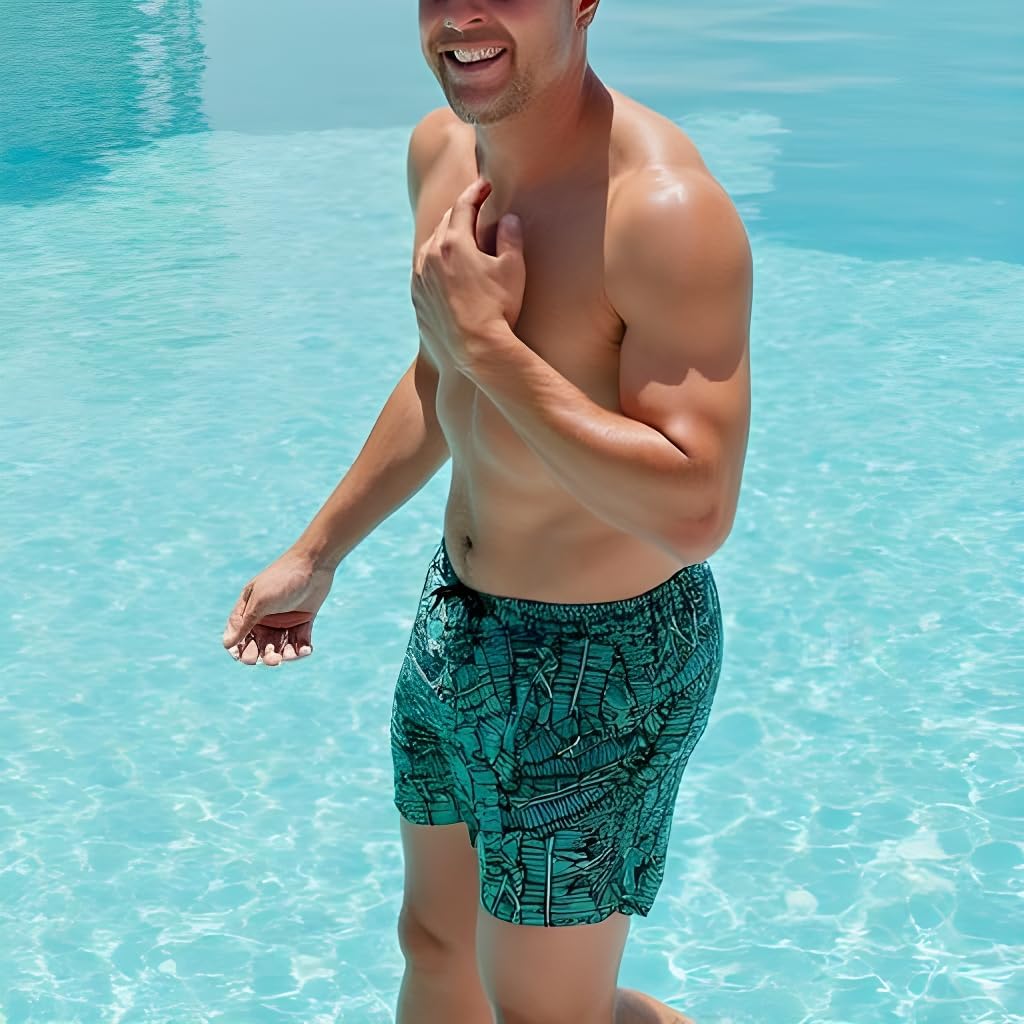 INGEAR Men's Athletic Stretch Workout Shorts Gym Quick Dry Running Trunks Boxer Lining