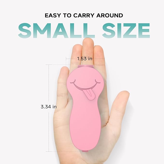 RONAVO Tongue Scraper Tongue Cleaner (New Series) Tongue Scraper for Adults Portable Storage Tongue Coating Removal Bad Breath Care Metal Tongue Scraper with Pink Carrying Case