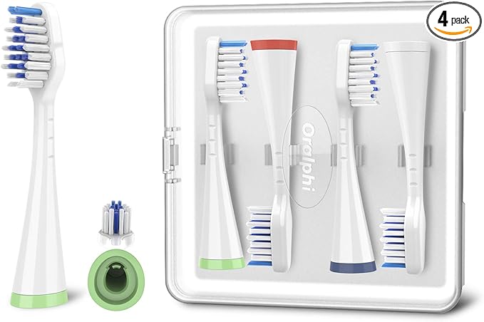 Toothbrush Replacement Heads for Waterpik Complete Care 5.0/9.0 (CC-01/WP-861), STRB-4WW, (4-Pack, White)