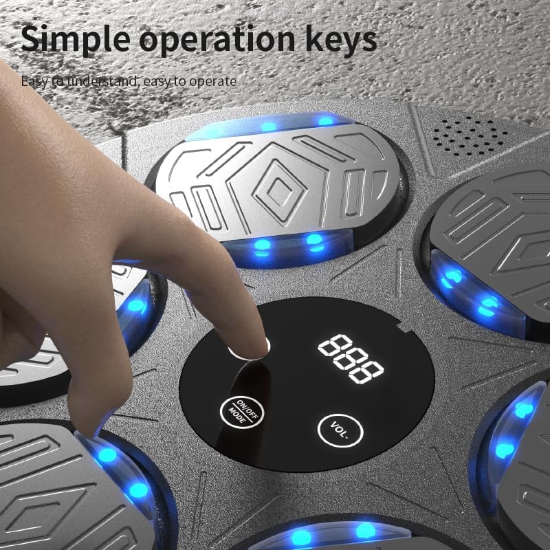 HOTSEVEN 2025 Music Boxing Machine with Boxing Gloves, Smart Bluetooth Boxing Machine with LED Electronic Wall Mounted, Music Boxing Target Workout Punching Equipment for Home(Upgrade)