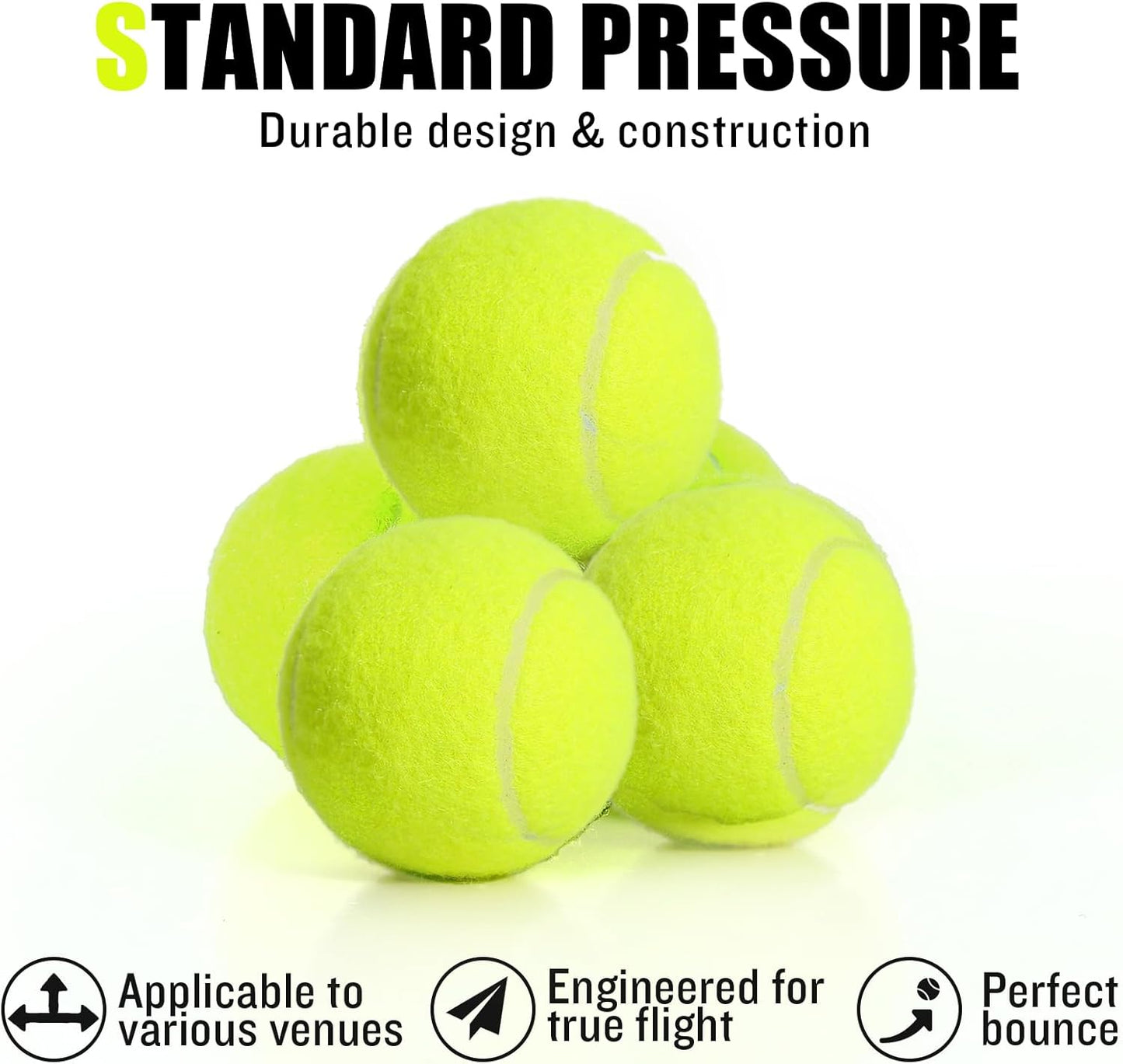 30 Pack Tennis Balls, Training Tennis Balls, Pet Dog Playing Balls, Practice Tennis Balls with Mesh Bag for Transport and Beginner Training
