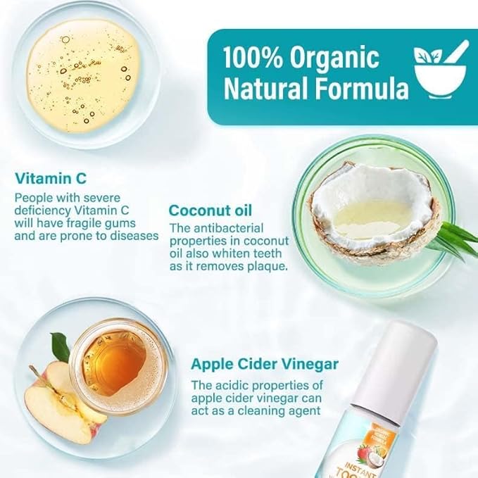 Tooth Paint, Instant Teeth Whitening Paint, Gentle & Safe White Paint for Teeth, Portable & Simple, Long-Lasting, Get Confident Smile