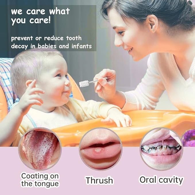 Baby Tongue Cleaner Newborn Toothbrush - Disposable Gauze Gum Cleaner Oral Cleaning Stick Dental Care for 0-36 Month（50PCS）
