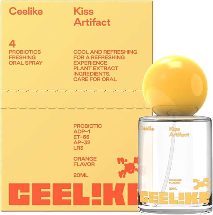 Oral Spray – Fresh Breath, Dual Cooling Experience & Convenient On-The-Go Design – Perfect for Freshening Breath Anywhere, Anytime (Orange, 1 Count)