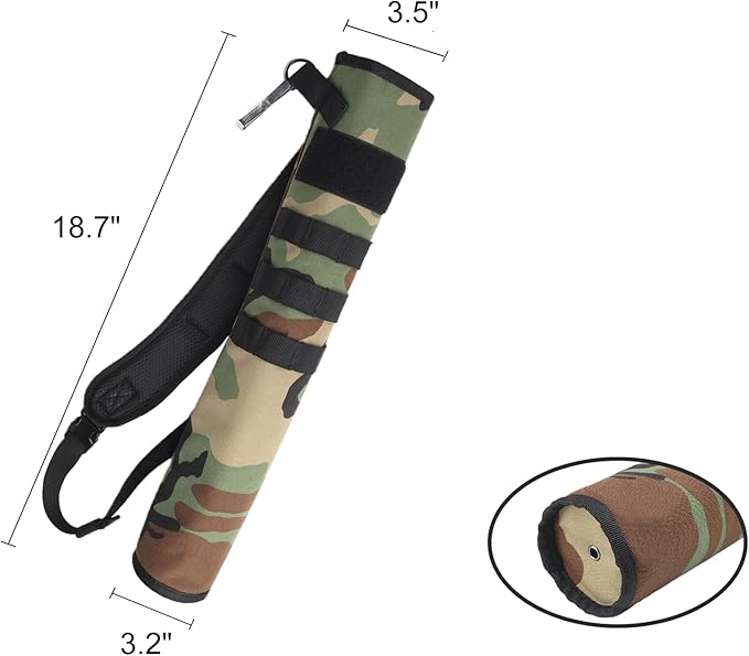 KRATARC Archery Lightweight Back Arrow Quiver Dual Use Foldable Compact Hip Arrows Bag with Molle System Hanged for Target Shooting