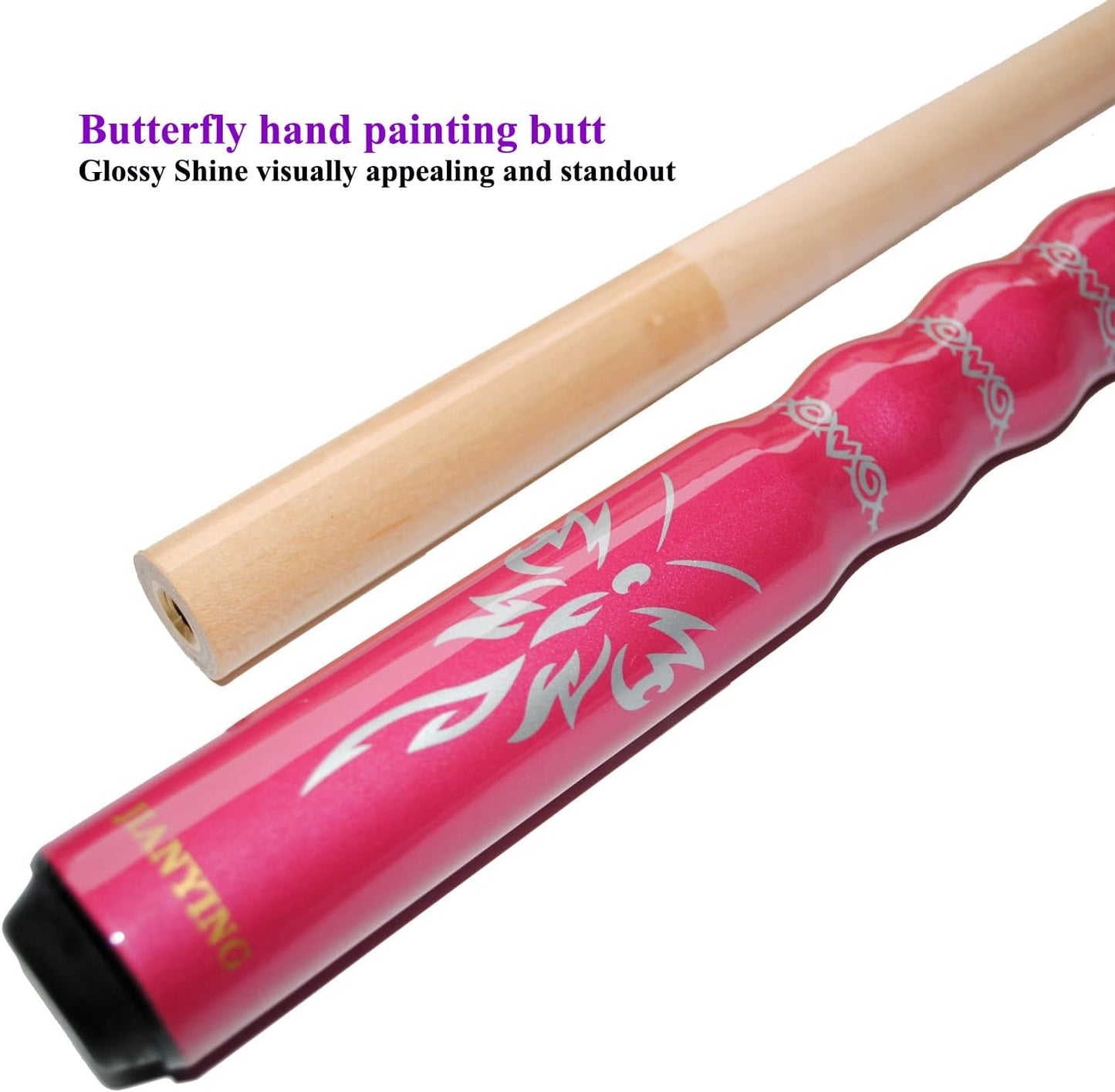 58" Pool Cue Stick,13mm 2-Piece Maple Hardwood Ergonomic Design Billiard Cues Kit,19/20/21oz